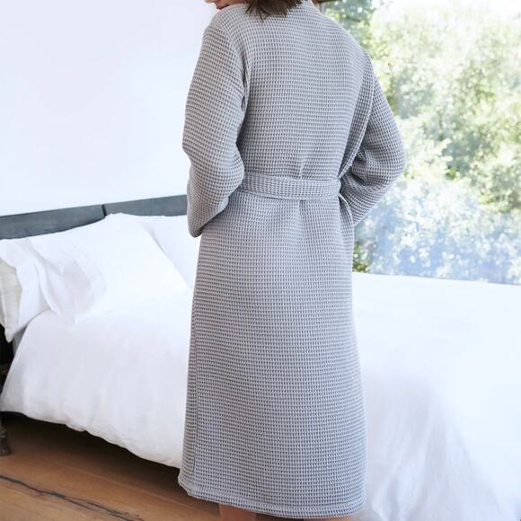 Quince Organic Turkish Waffle Robe in "Gray" Size Small - Picture 3 of 12